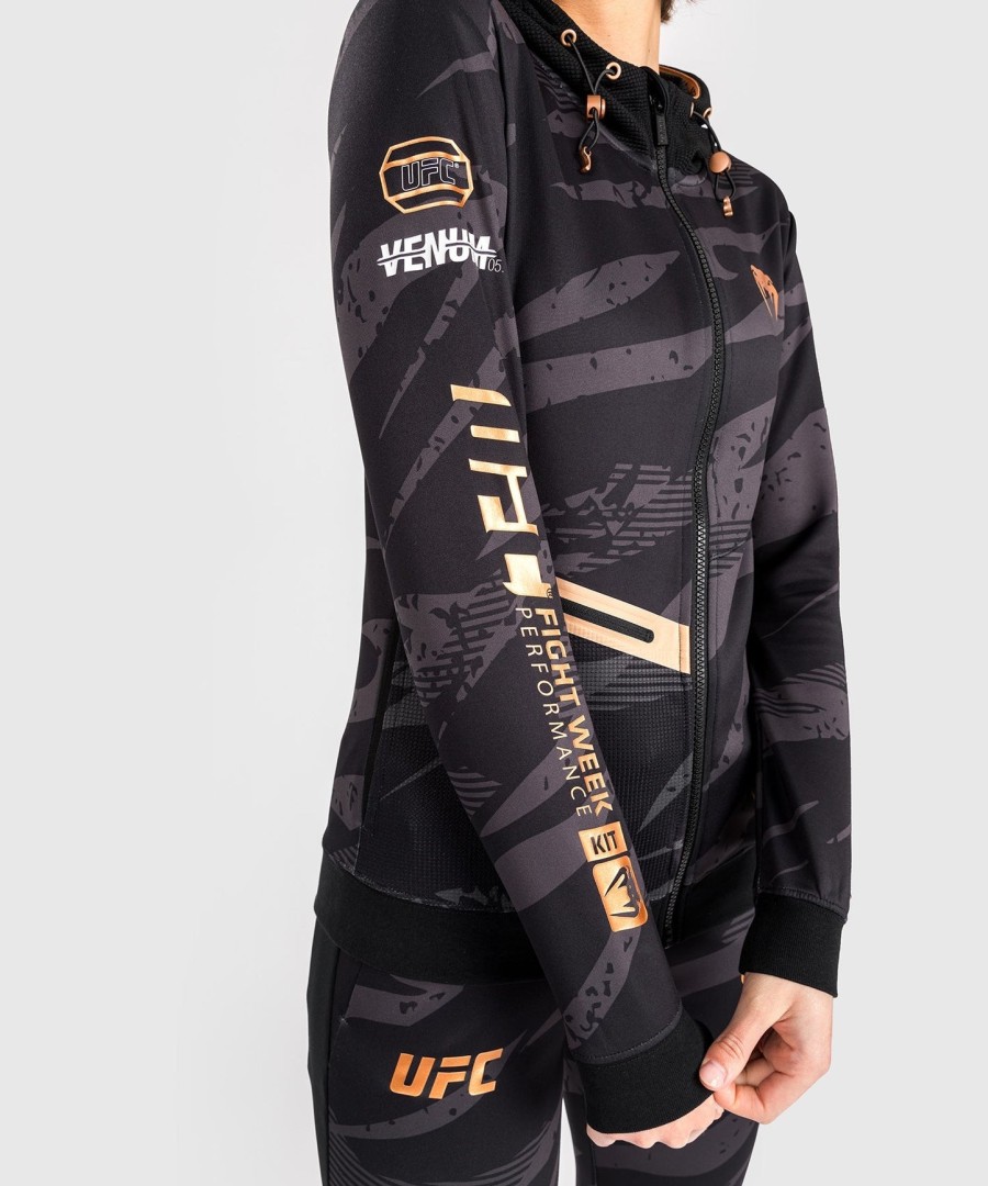 ufc adrenaline by venum fight week women zip hoodie - urban camo