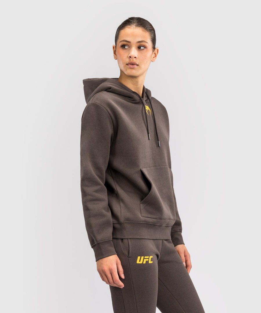 ufc fusion by venum fight week women pullover hoodie - solid earthen brown