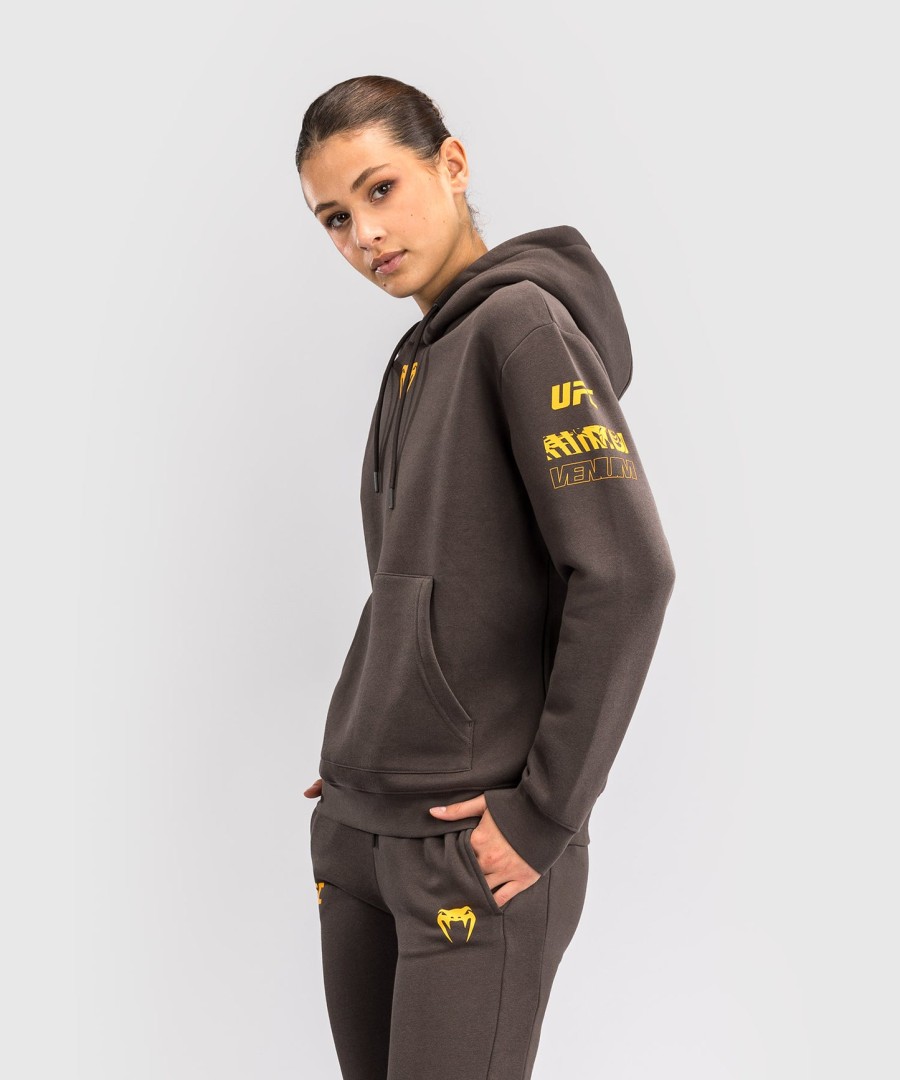 ufc fusion by venum fight week women pullover hoodie - solid earthen brown
