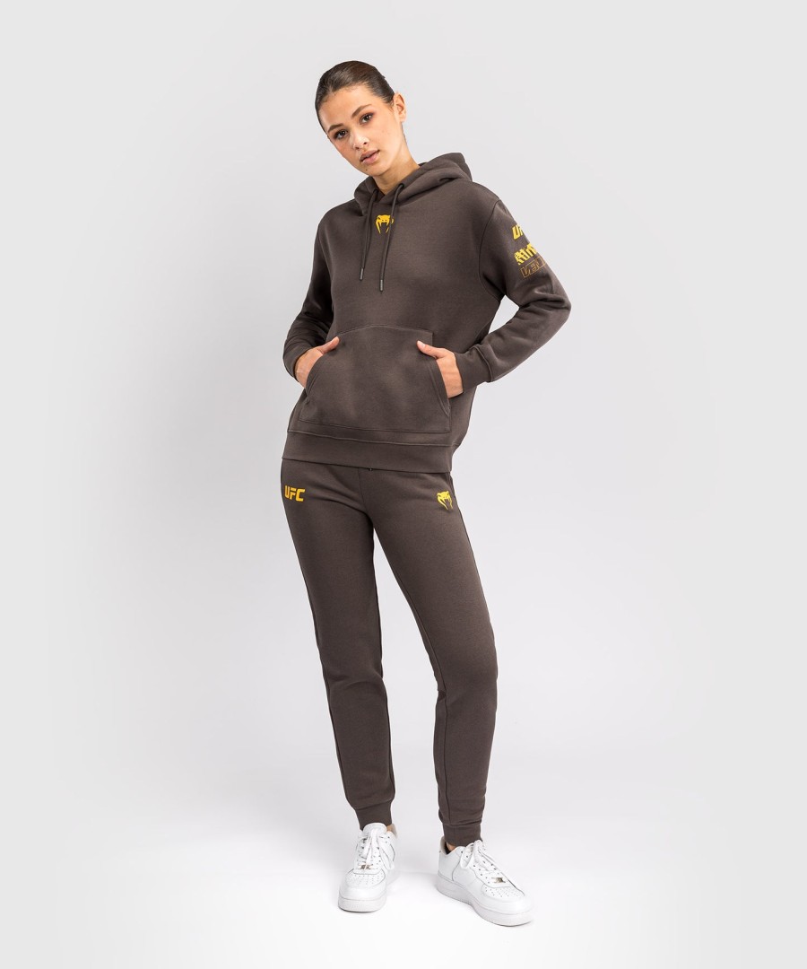 ufc fusion by venum fight week women pullover hoodie - solid earthen brown