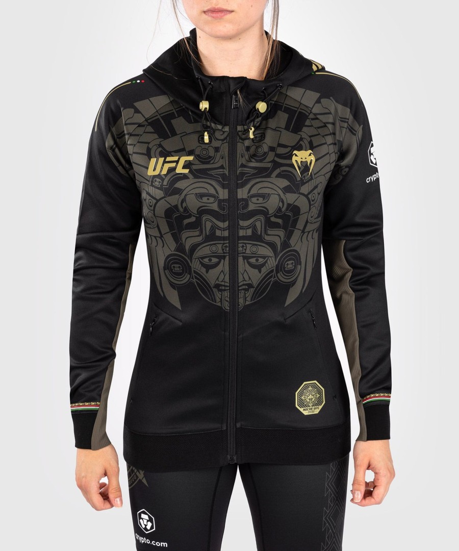 noche ufc by venum authentic fight night women walkout hoodie - black