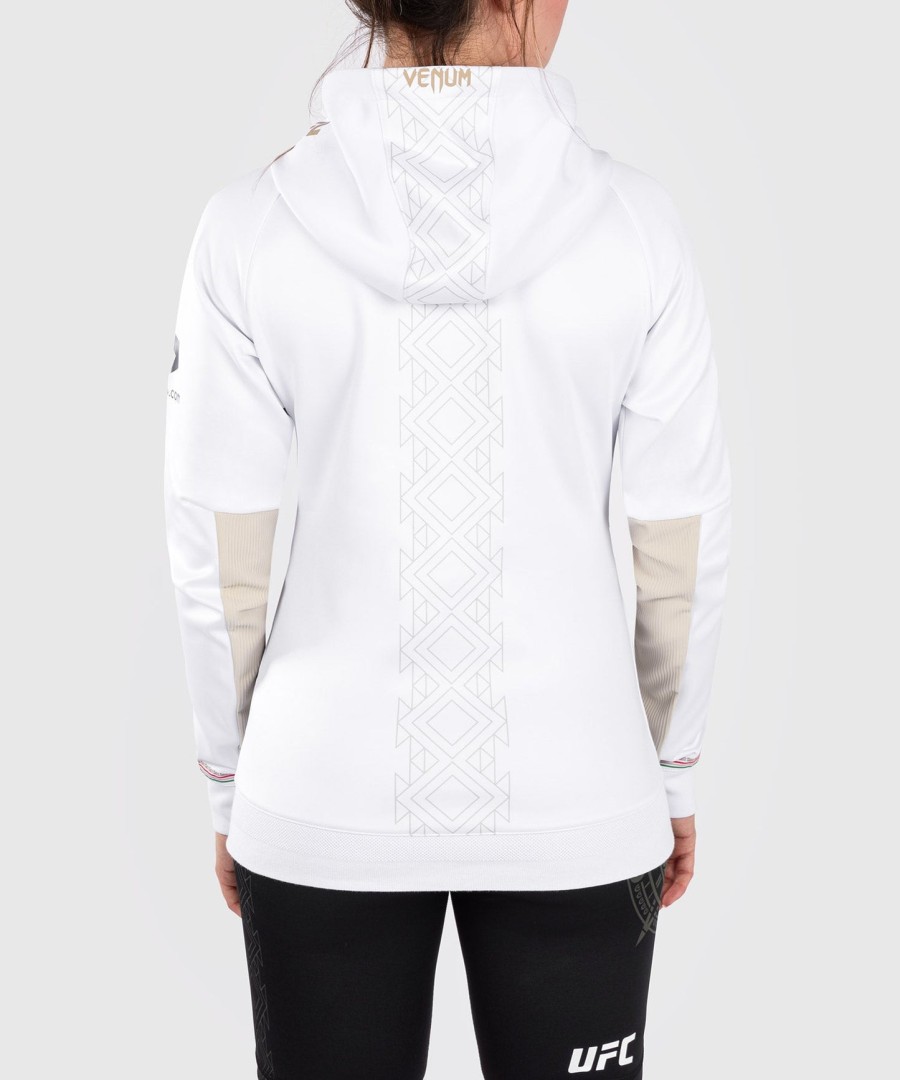 noche ufc by venum authentic fight night women walkout hoodie - white