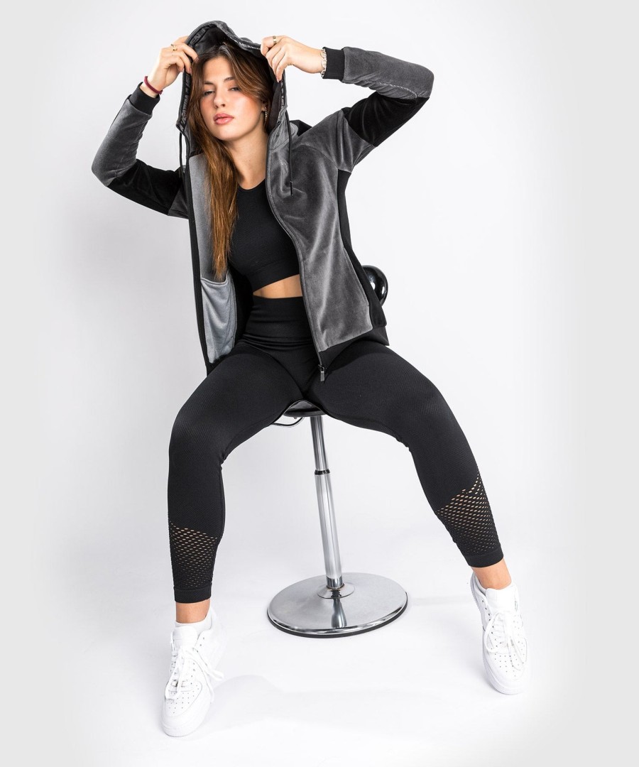 venum camoline 2.0 velvet track jacket - for women - greyblack