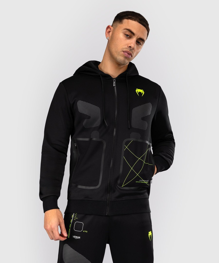 venum training camp 4.0 full zip hoodie - blackneon green