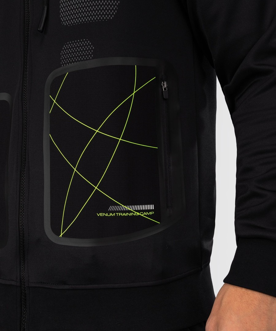 venum training camp 4.0 full zip hoodie - blackneon green