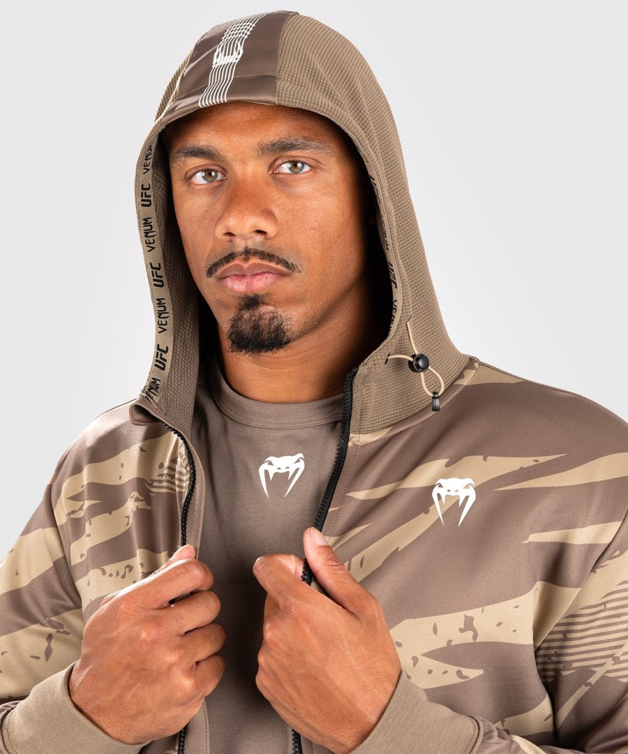 ufc adrenaline by venum fight week men zip hoodie - desert camo