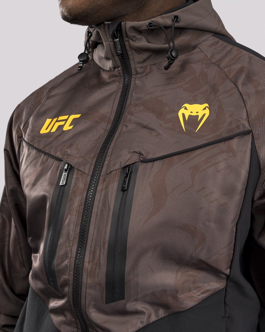 ufc fusion by venum fight week men zip hoodie - earthen brown
