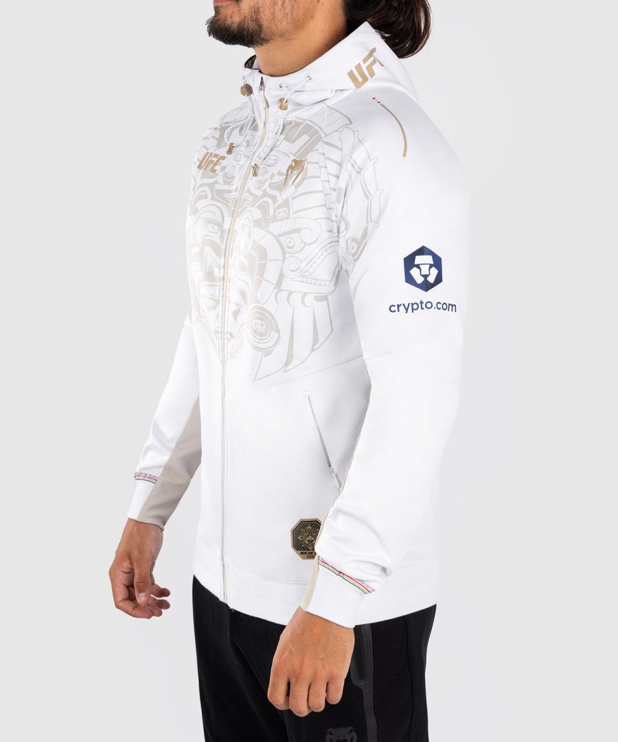 noche ufc by venum authentic fight night men walkout hoodie - white