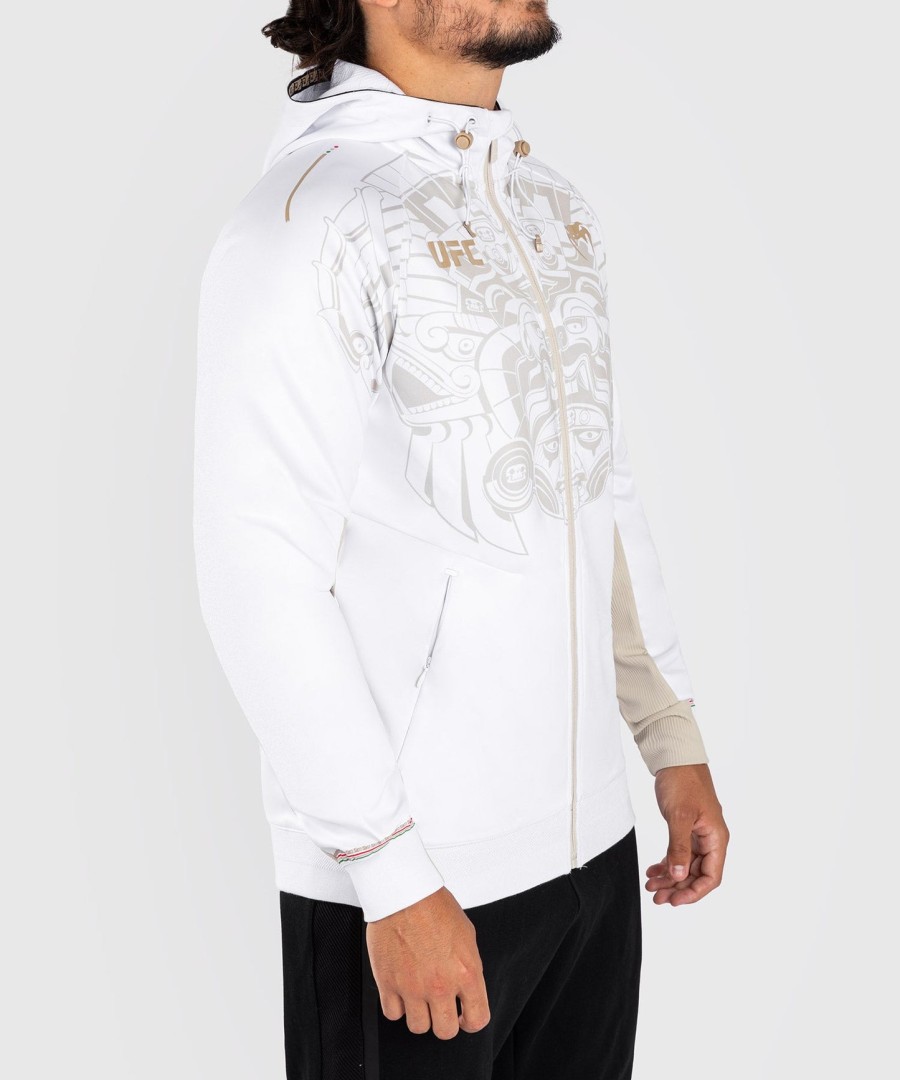 noche ufc by venum authentic fight night men walkout hoodie - white