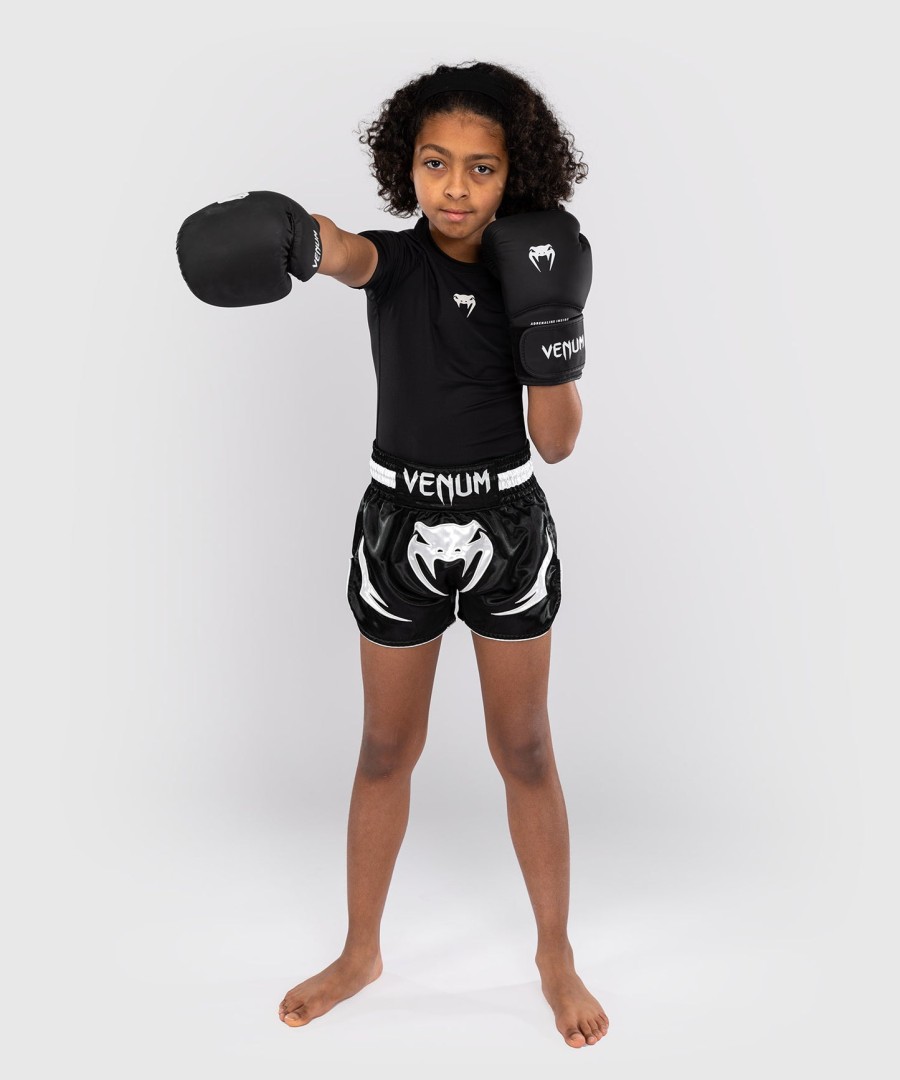 venum inferno kids thai shorts - black
