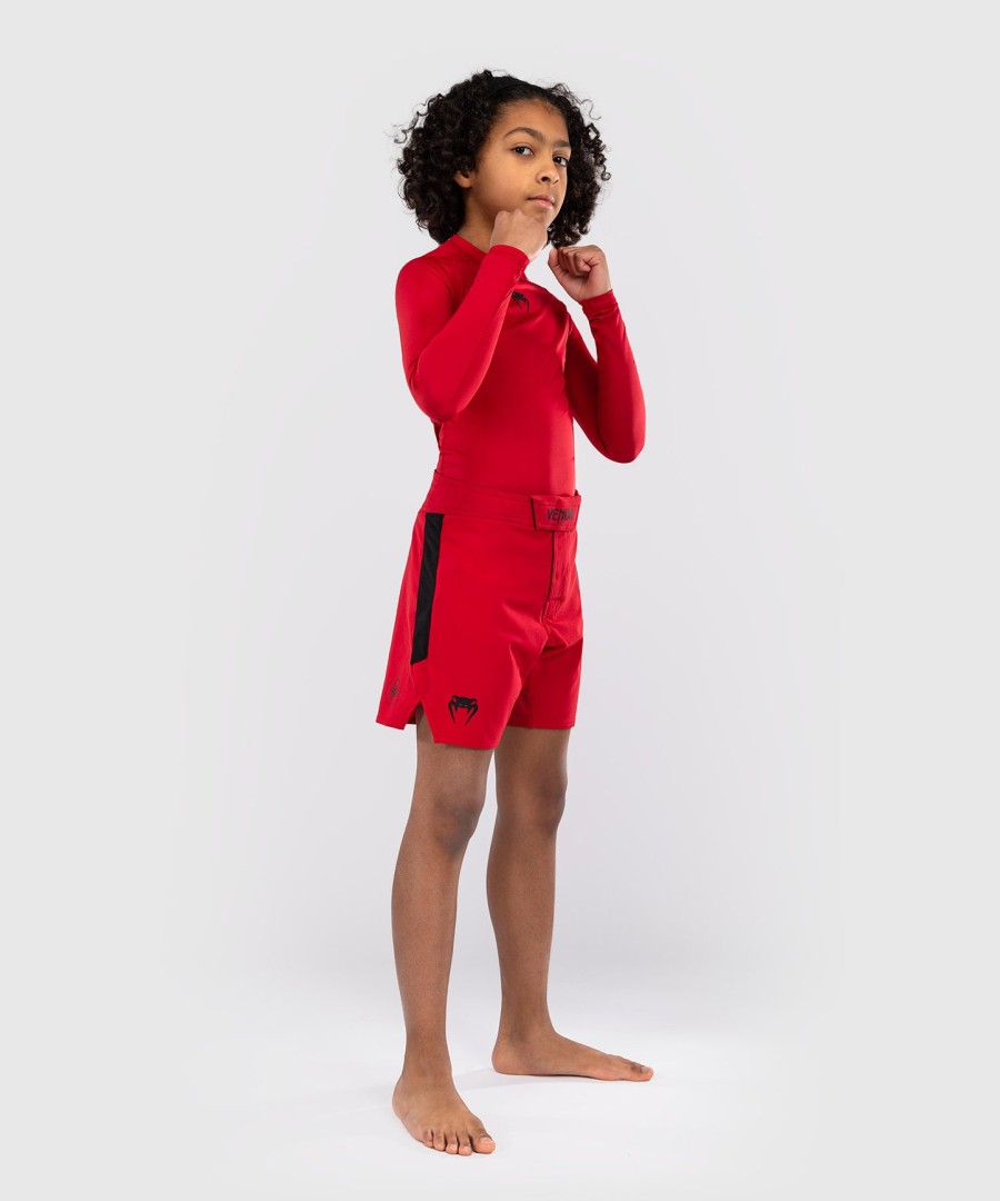 venum light kids fight shorts - cherry red