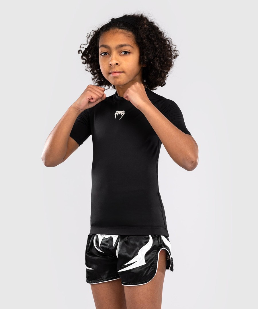 venum contender kids rashguards short sleeves - black