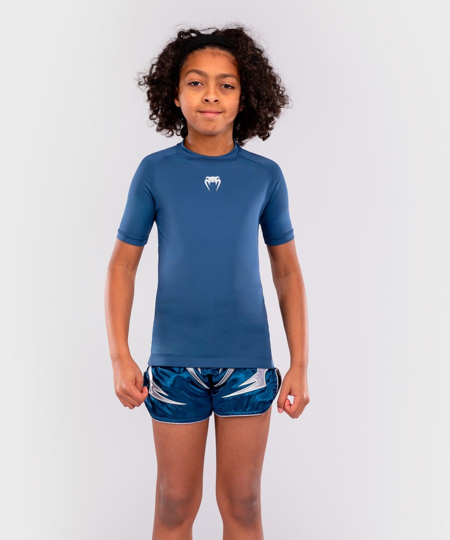 venum contender kids rashguards short sleeves - royal blue