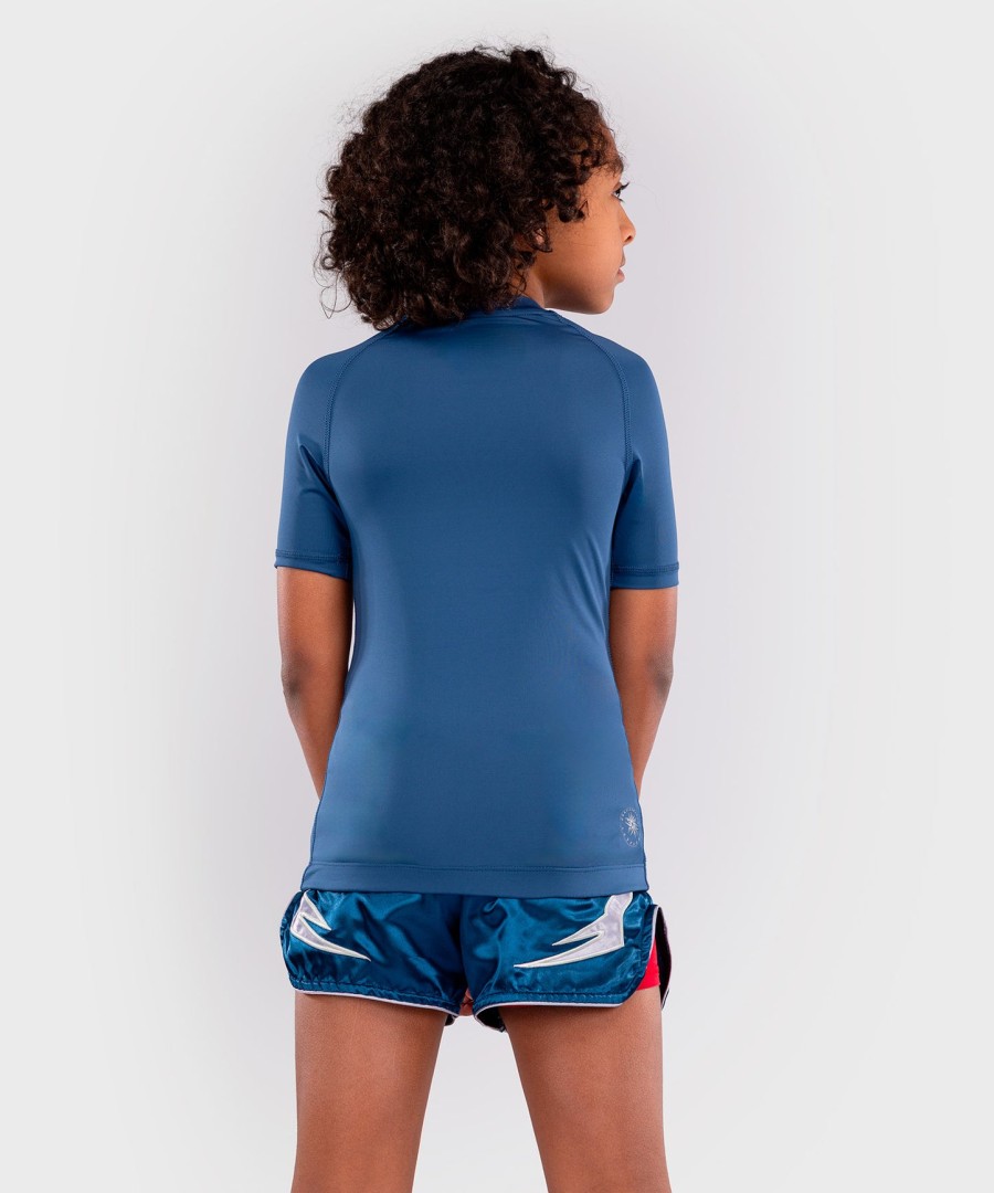 venum contender kids rashguards short sleeves - royal blue