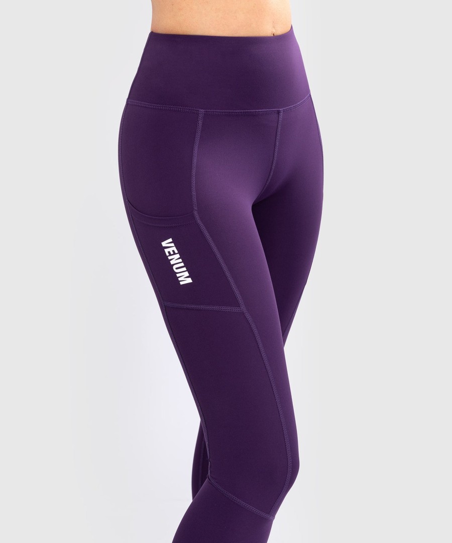 venum essential women performance leggings - deep purple