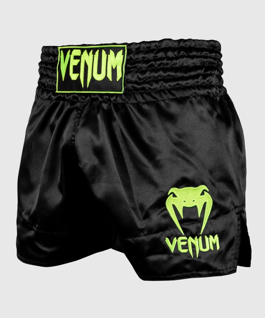 venum classic muay thai short - blackfluorescent yellow
