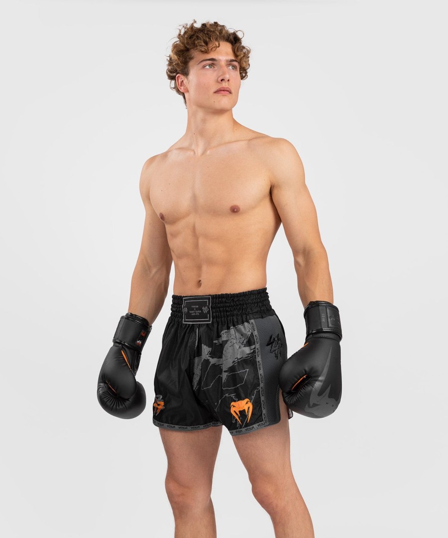 venum s47 muay thaï short - blackorange