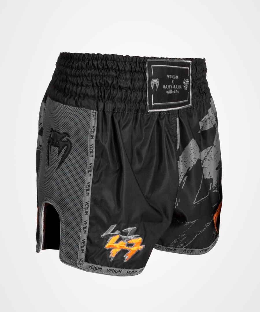 venum s47 muay thaï short - blackorange
