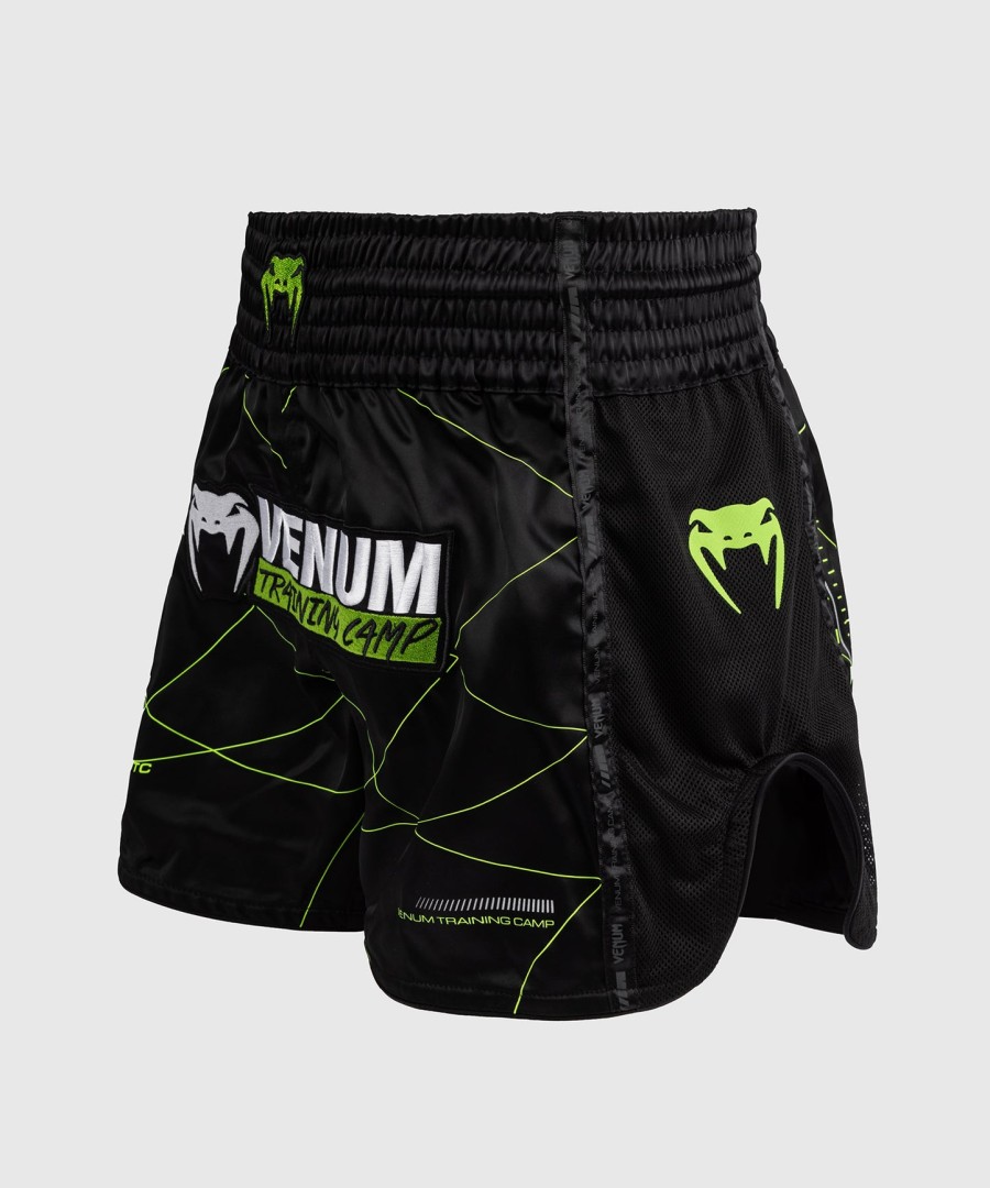 venum training camp 4.0 muay thai short - blackneon green