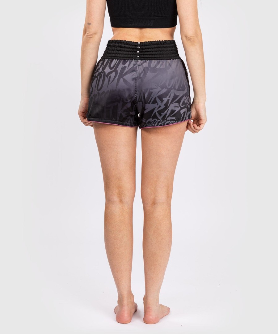 venum x kaz muay thai shorts - black