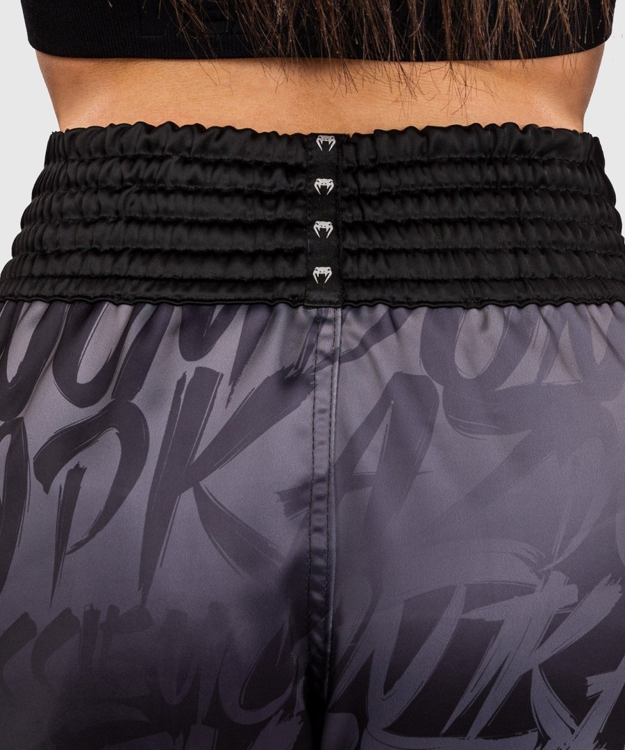 venum x kaz muay thai shorts - black