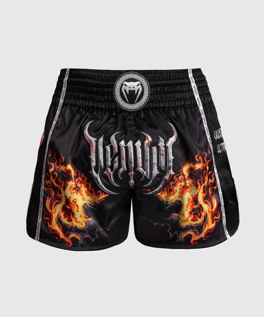 venum gladiator 5.0 muay thai shorts - blackneon orange