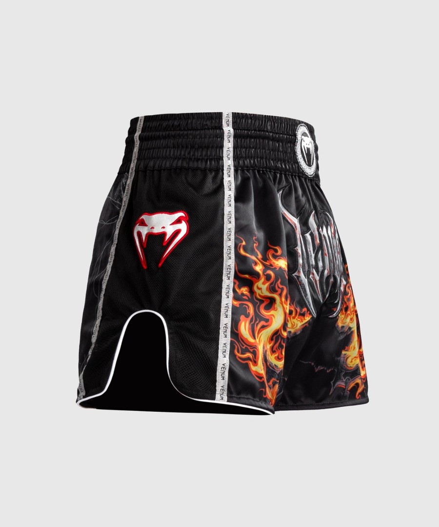 venum gladiator 5.0 muay thai shorts - blackneon orange