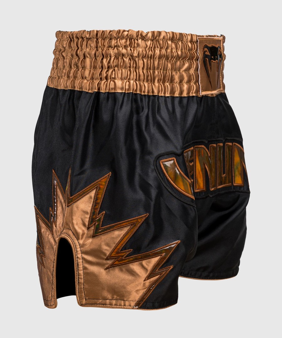venum inferno muay thai shorts - blackbronze