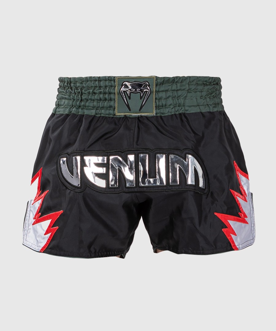 venum inferno muay thai shorts - deep blackkhaki
