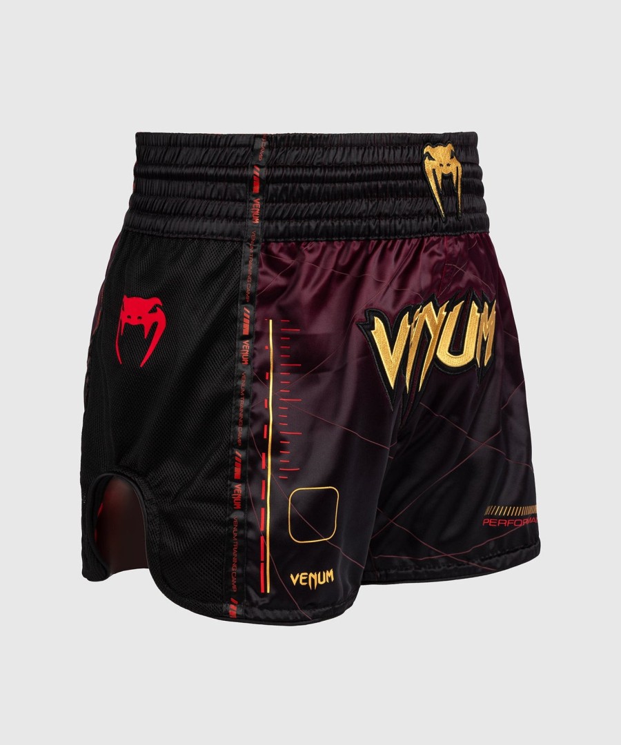 venum tactical xt muay thai shorts - blackburgundygold