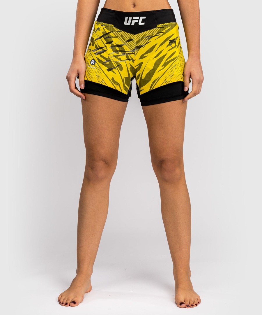 ufc fusion by venum authentic fight night women fight short - yellow