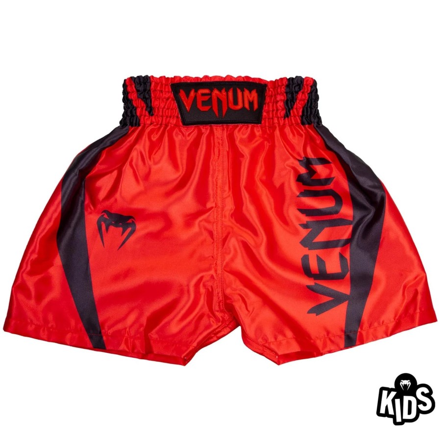 venum elite kids boxing shorts - redblack
