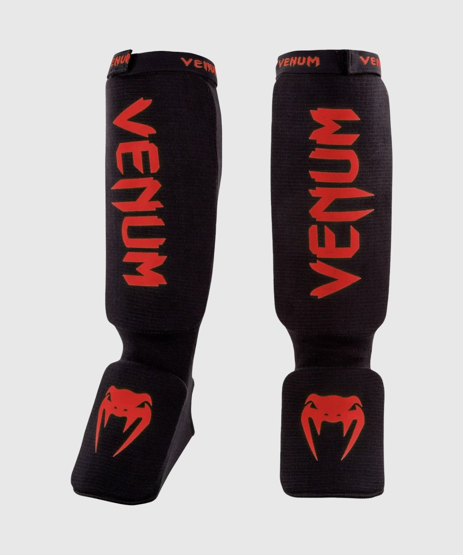 venum kontact shin guards - blackred