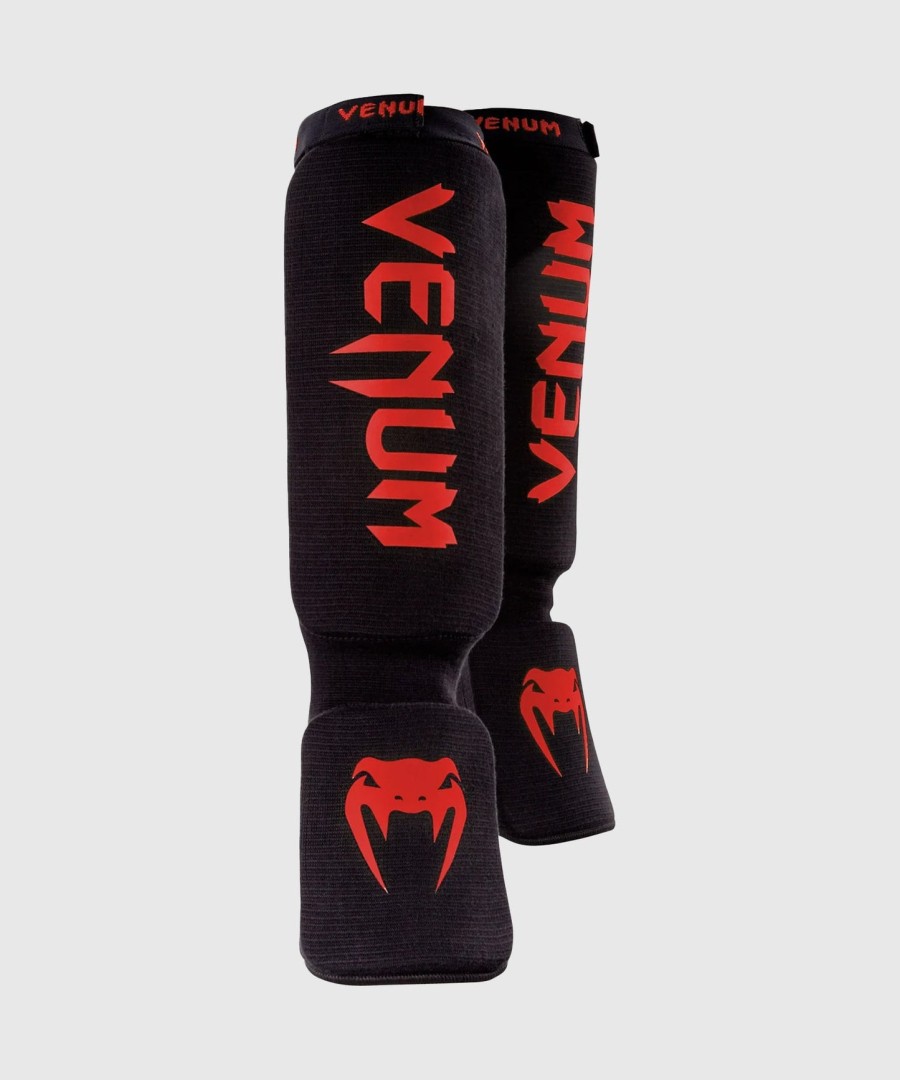 venum kontact shin guards - blackred