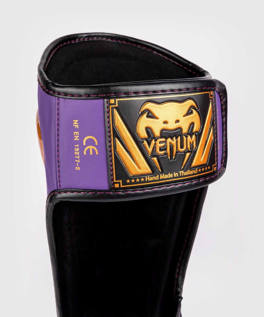 venum elite shin guards - dark purple - special edition