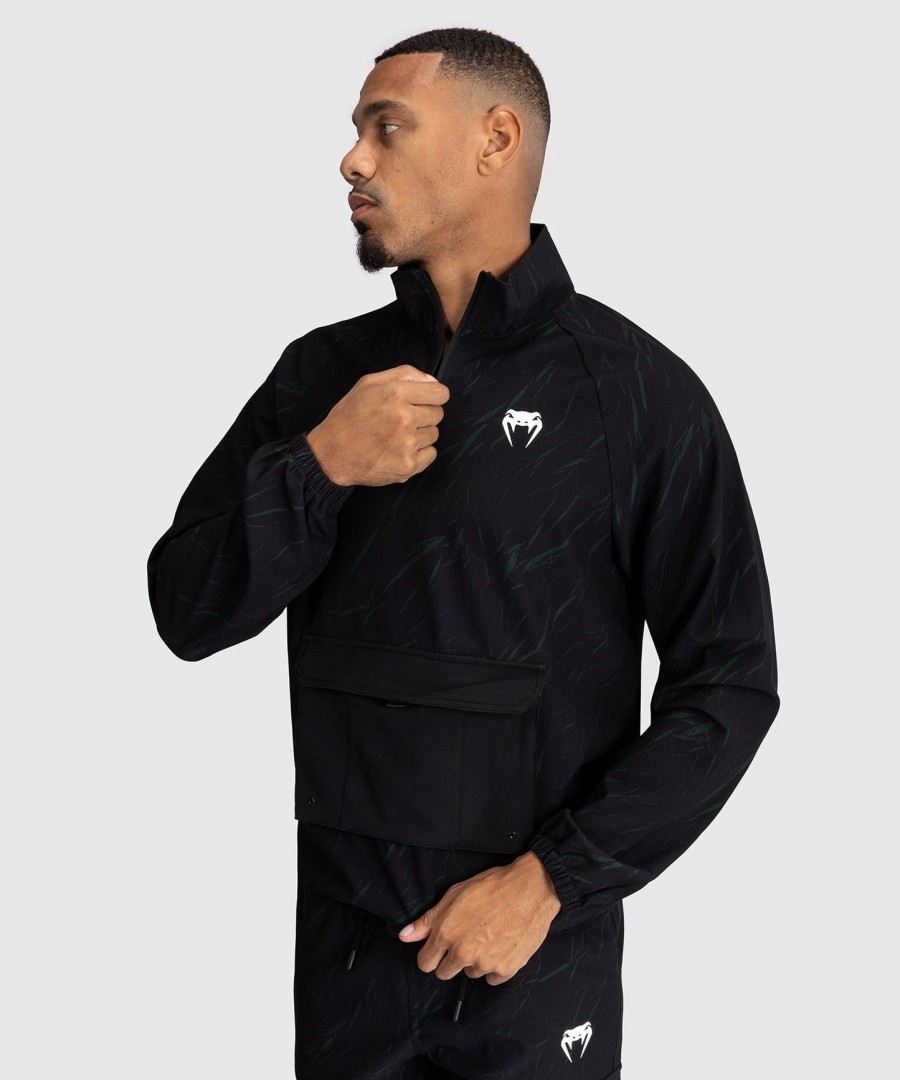 venum trooper men half-zip jacket - blackforest green