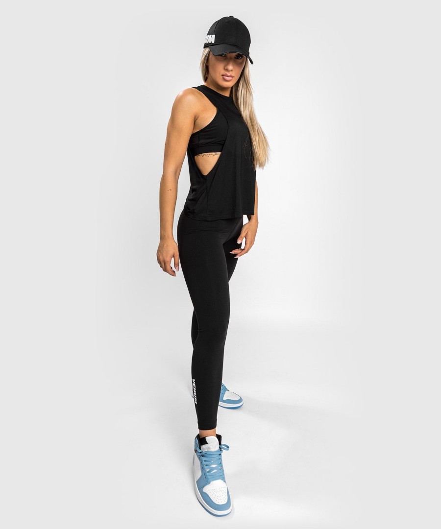 venum essential women drop sleeve tank top - black