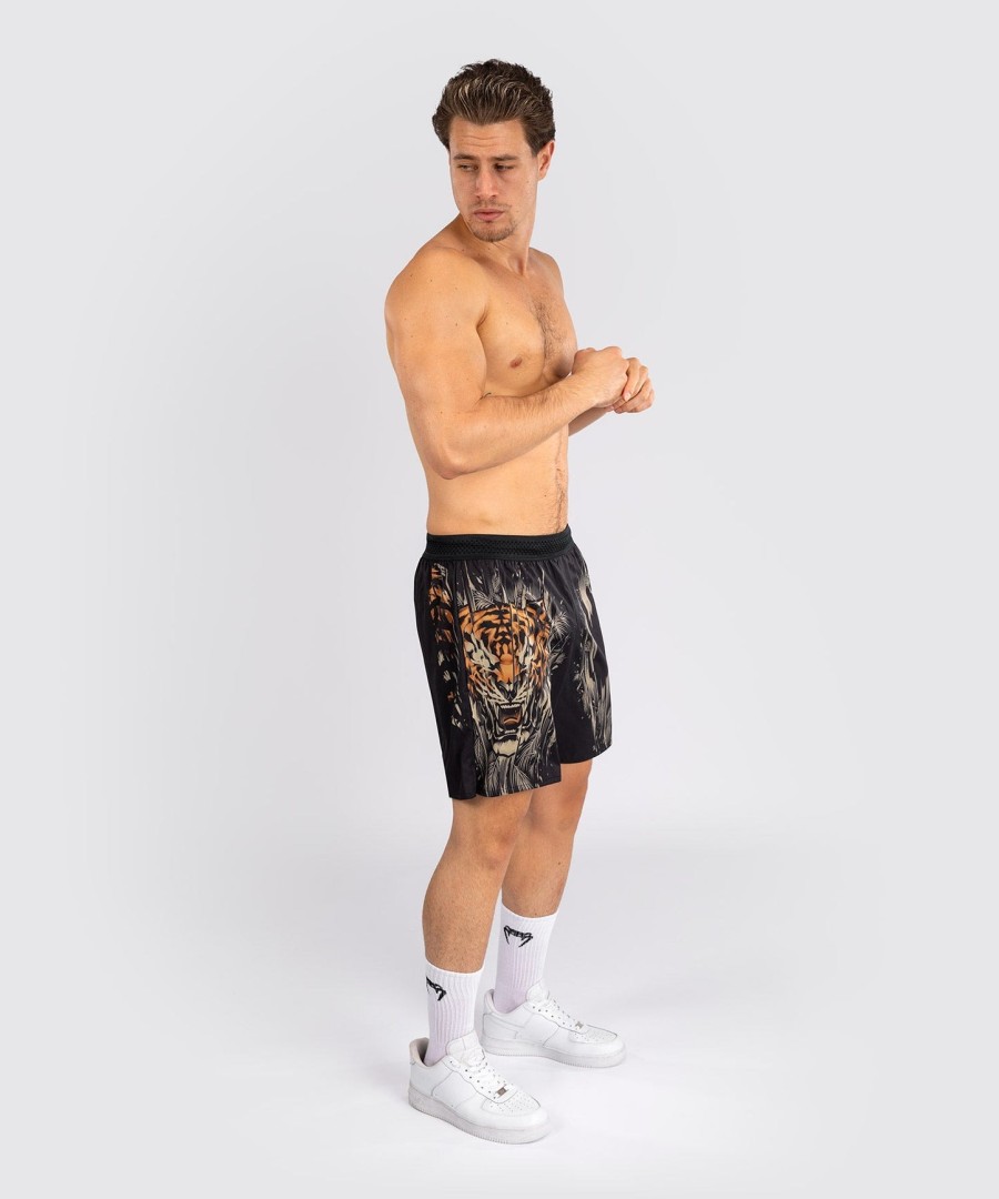venum tiger men training shorts - blackneon orange