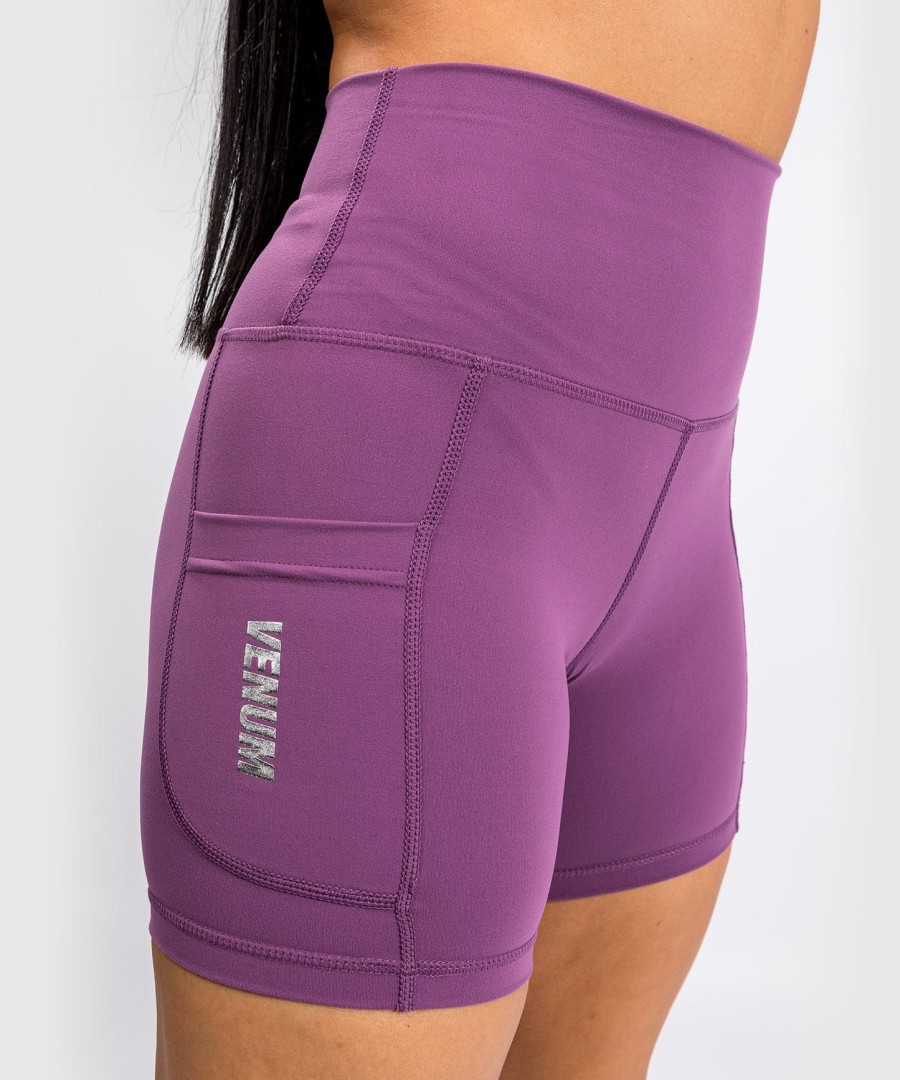 venum essential women bike shorts - dusky orchidbrushed silver