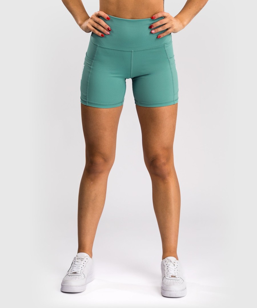 venum essential women bike shorts - aqua green