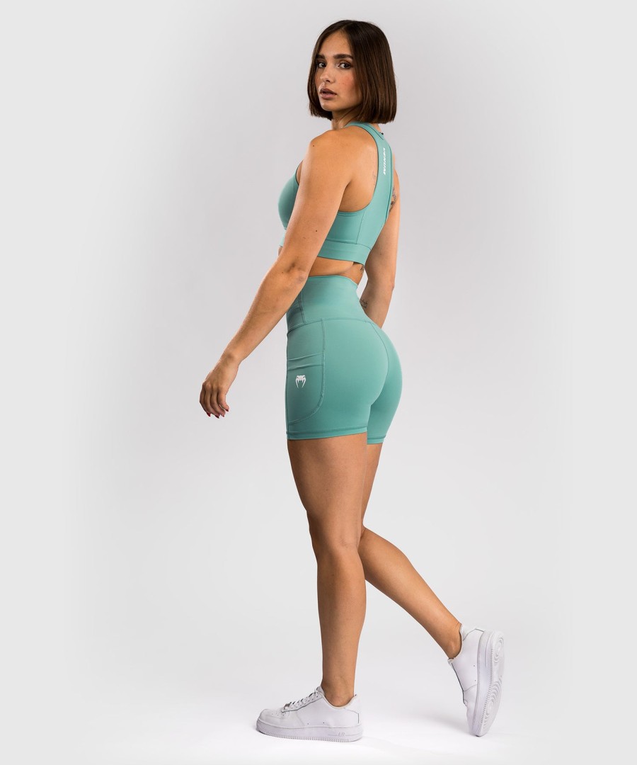 venum essential women bike shorts - aqua green