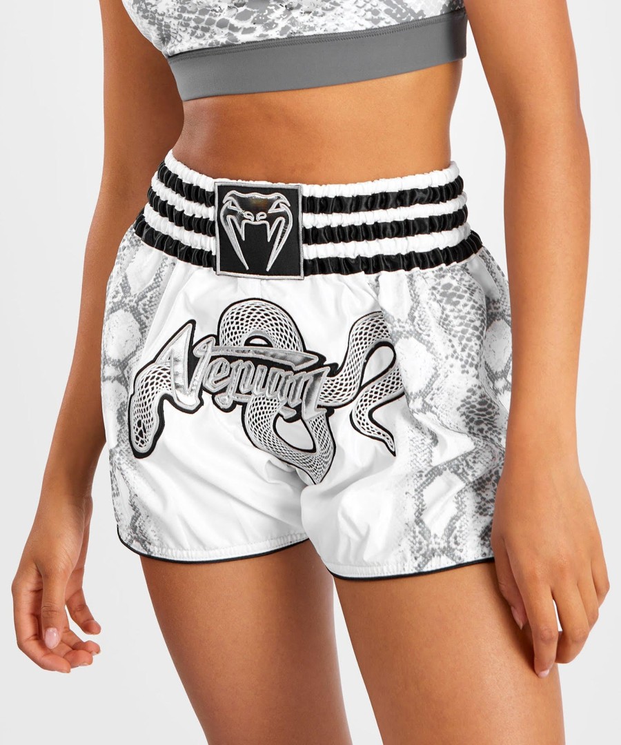 venum white snake short muay thai for women - white