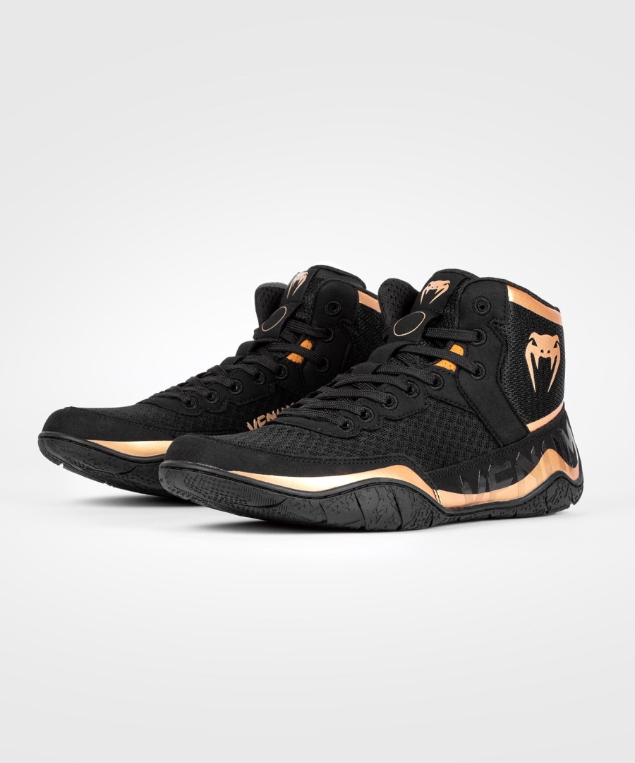 venum elite wrestling shoes - blackbronze