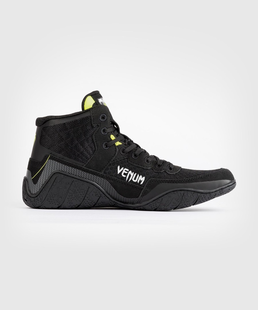 venum training camp 4.0 wrestling shoes - blackneon green