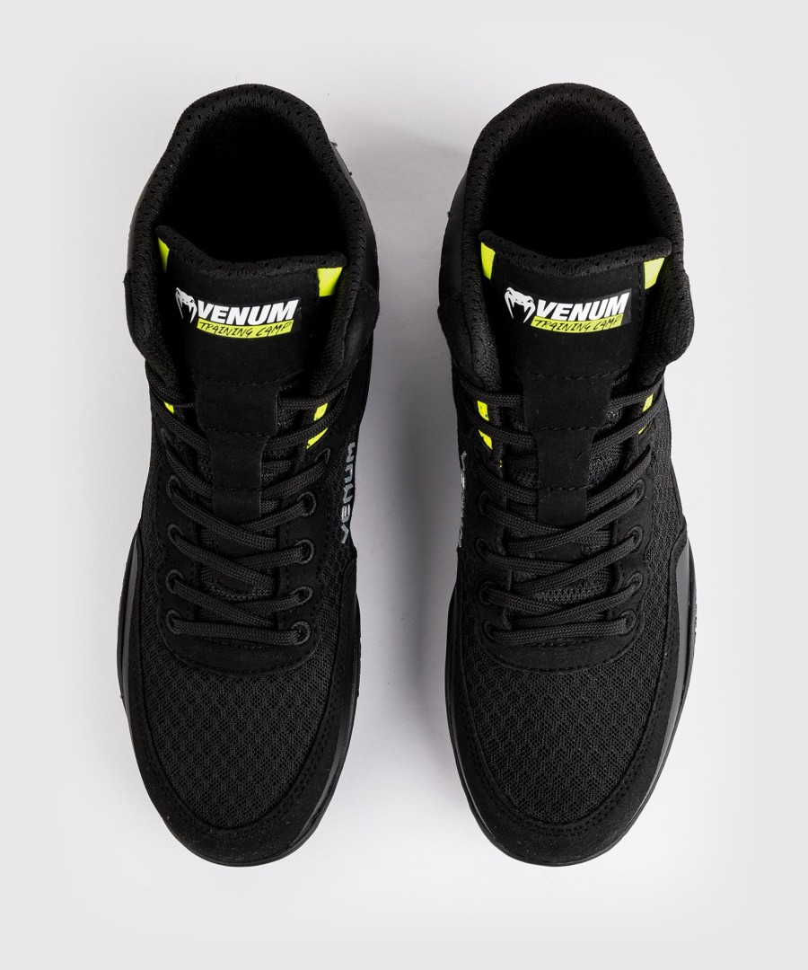venum training camp 4.0 wrestling shoes - blackneon green